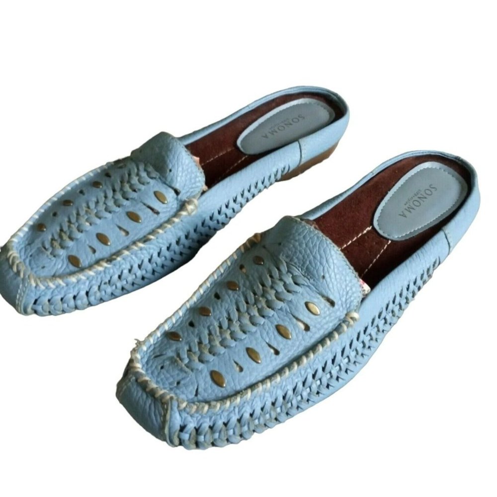 Sonoma Sky Blue Woven Mules